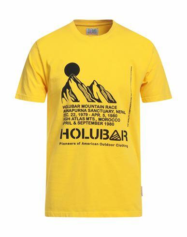 Holubar Man T-shirt Yellow Cotton Cover