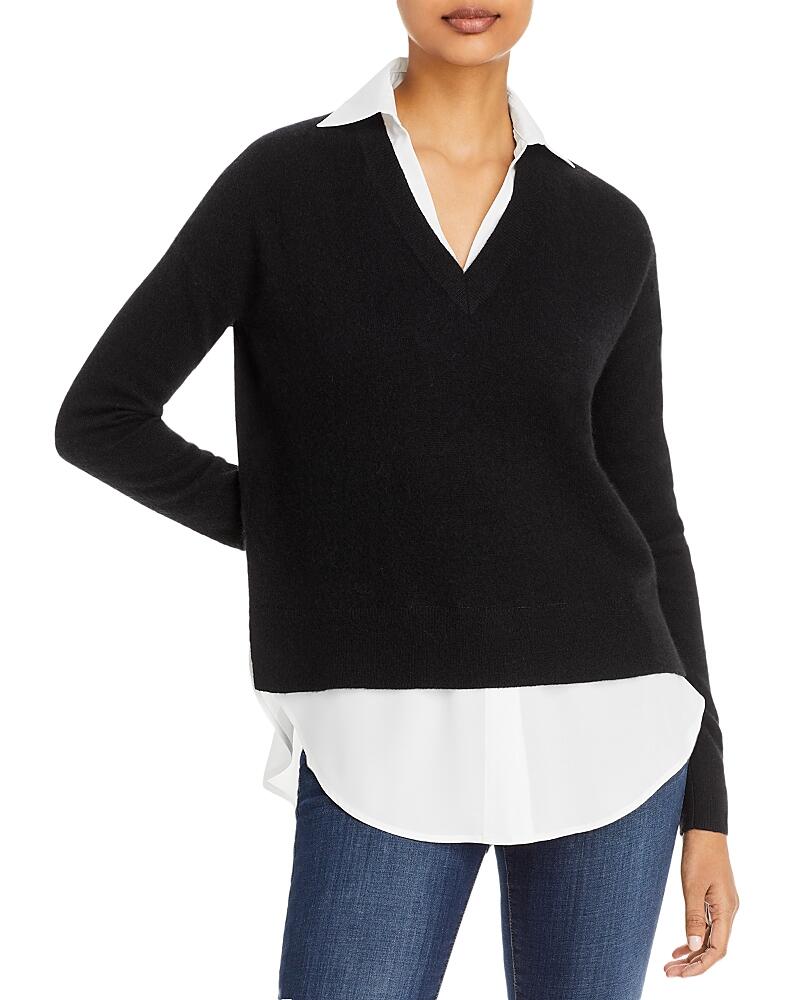 C by Bloomingdale's Cashmere Layered Look Cashmere Sweater - Exclusive Cover