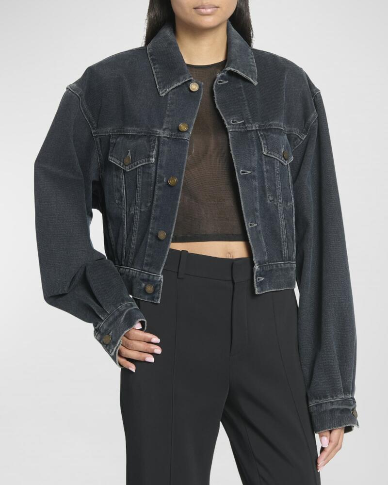 Saint Laurent Neo 80s Crop Denim Jacket Cover