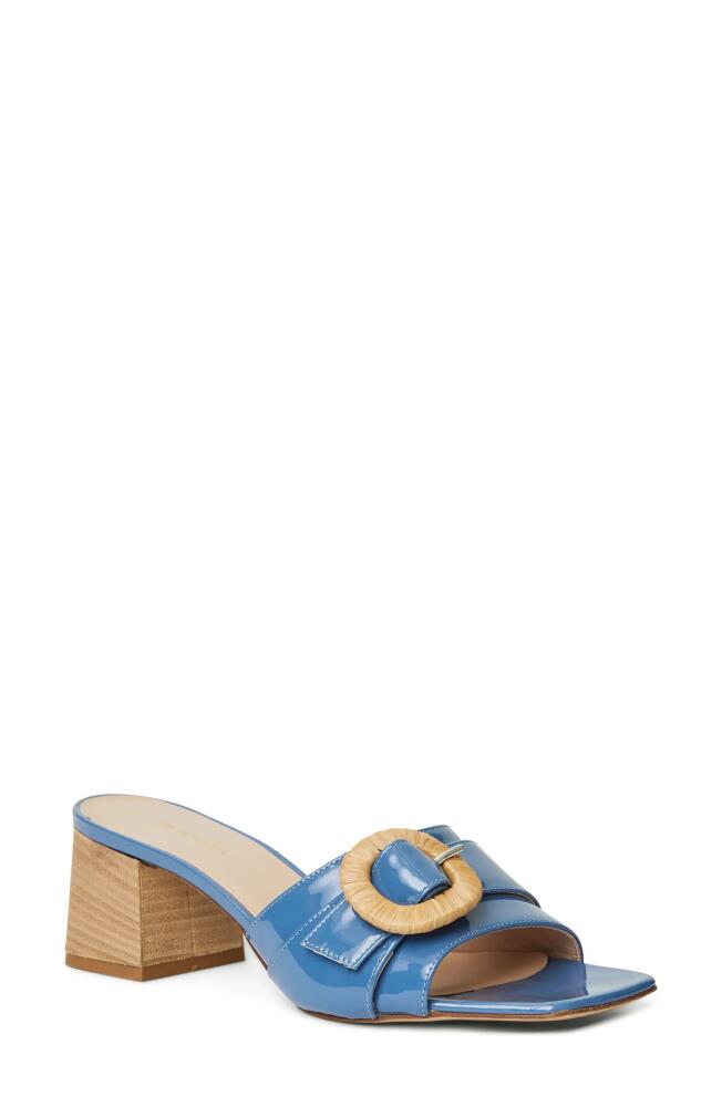 Bruno Magli Page Slide Sandal in Blue Patent Cover