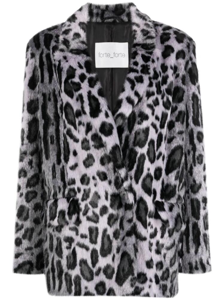 Forte Forte leopard-print single-breasted coat - Purple Cover