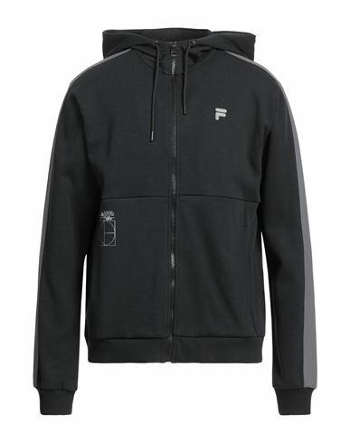 Fila Man Sweatshirt Black Cotton, Polyester Cover