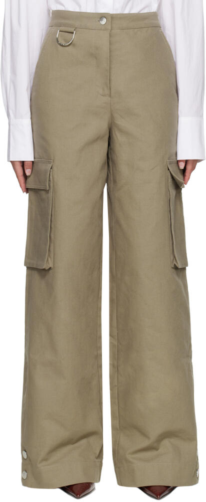 REMAIN Birger Christensen Taupe Wide Cargo Pants Cover