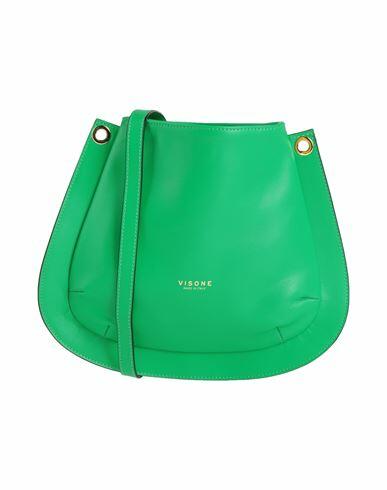 Visone Woman Cross-body bag Green Soft Leather Cover