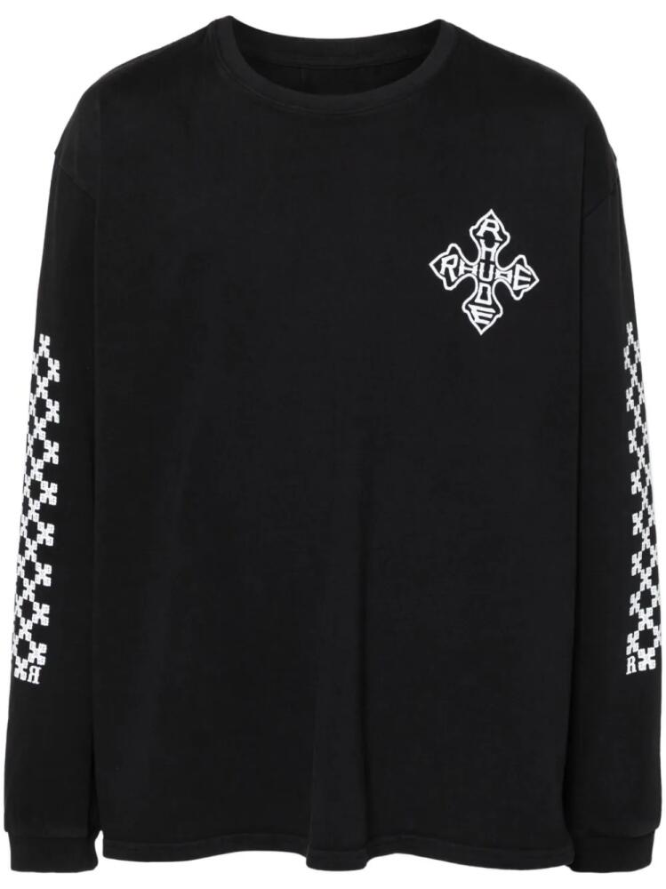 RHUDE Cross-print cotton sweatshirt - Black Cover