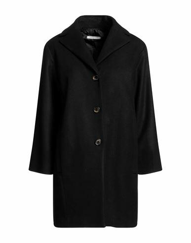 Biancoghiaccio Woman Coat Black Acrylic, Polyethylene, Wool Cover