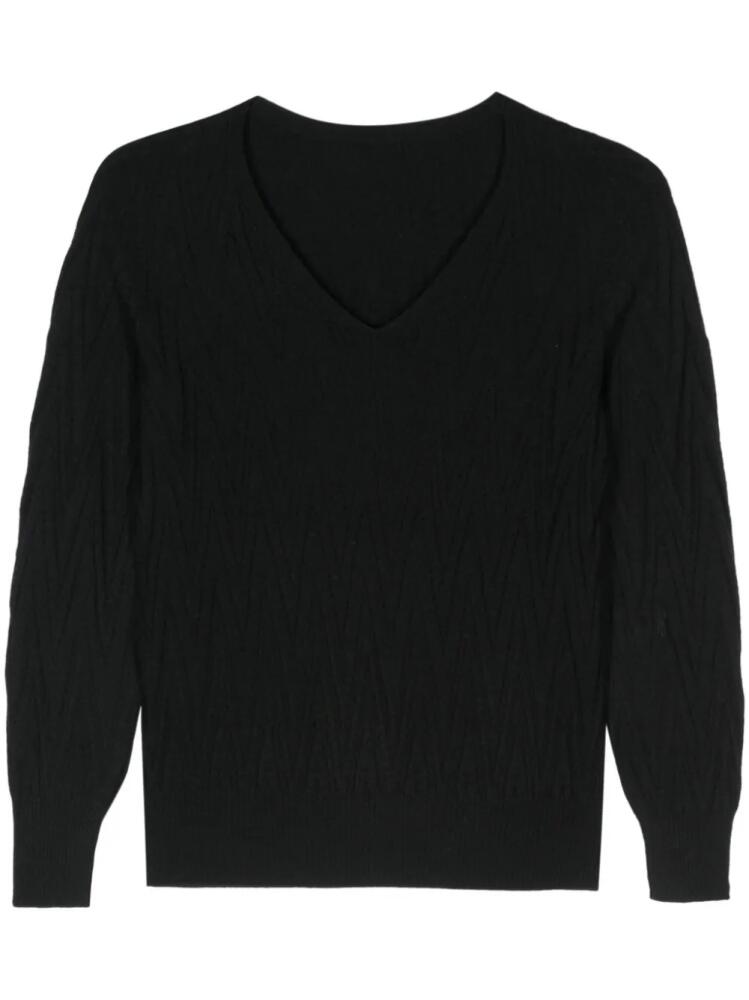 D.Exterior chevron-knit sweater - Black Cover