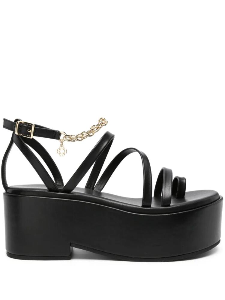 Maje chain-embellished platform sandals - Black Cover