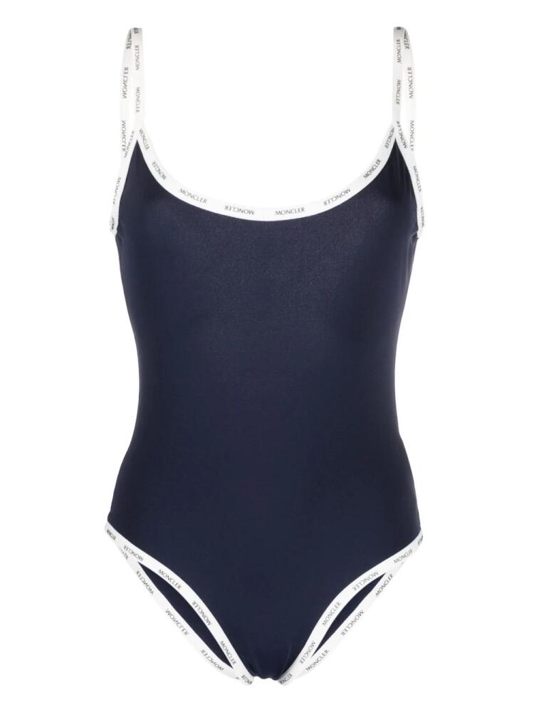 Moncler logo-tape swimsuit - Blue Cover