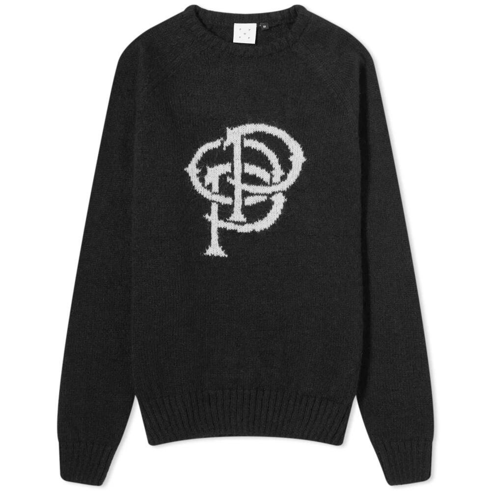 POP Trading Company Men's Initials Knitted Crewneck in Black Cover