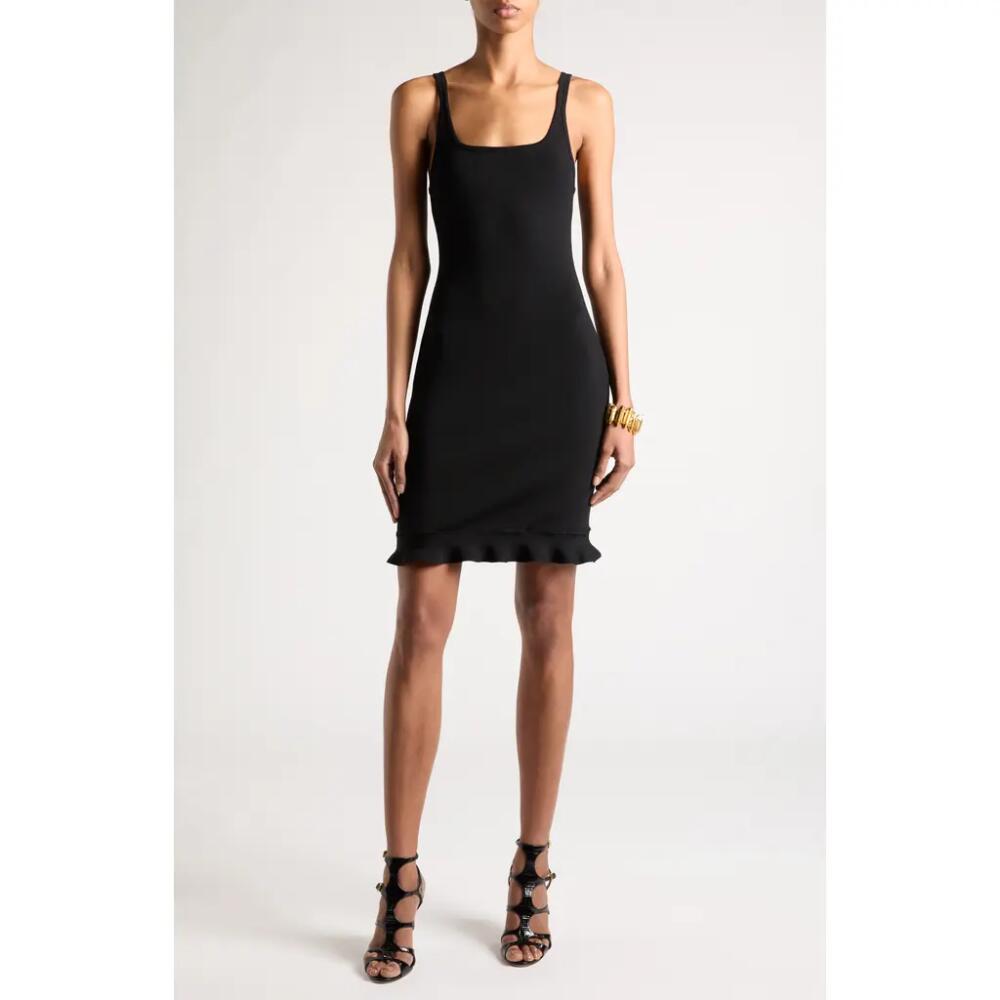 TOM FORD Flutter Hem Rib Tank Dress in Black Cover