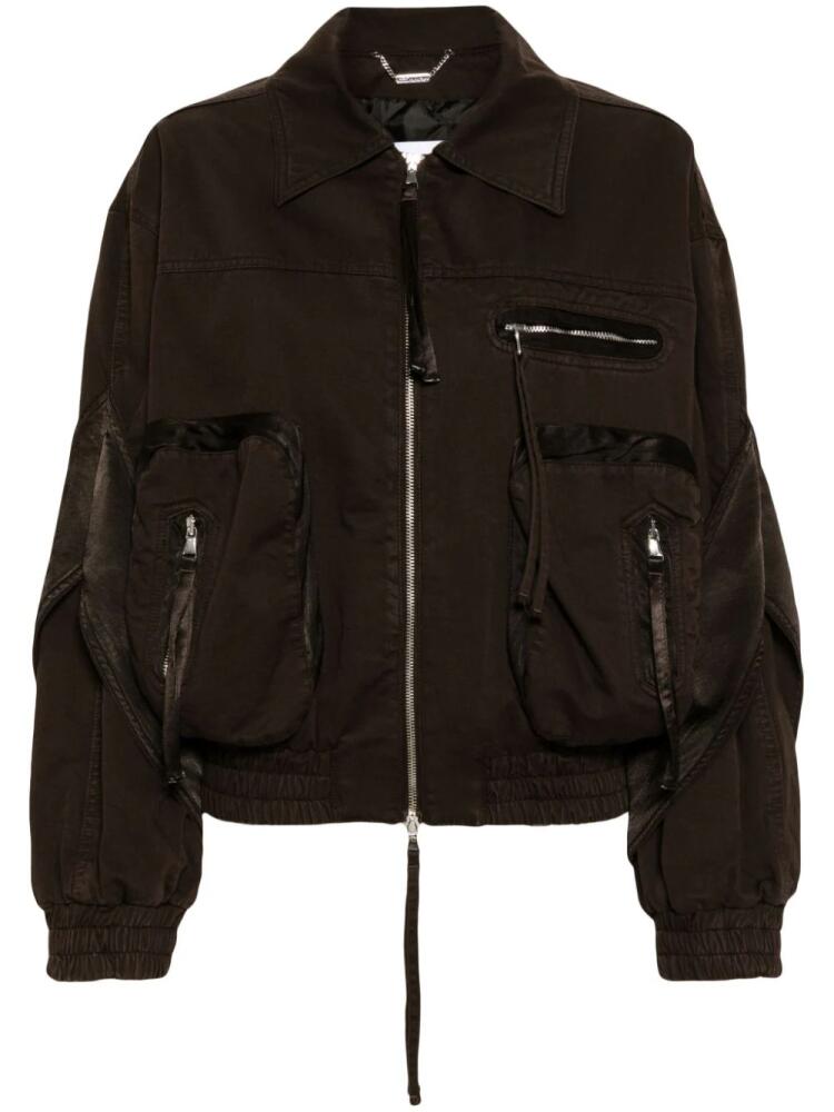 Blumarine satin-trim bomber jacket - Brown Cover