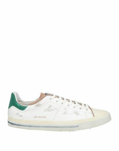 Hidnander Man Sneakers White Leather, Textile fibers Cover