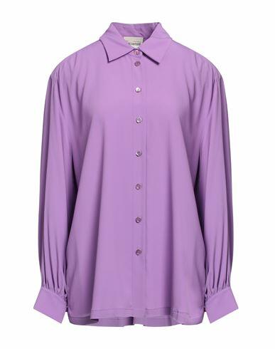 Semicouture Woman Shirt Light purple Acetate, Silk Cover