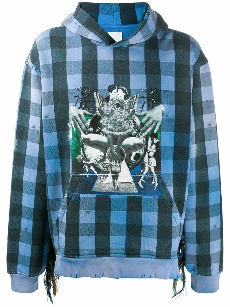 Alchemist Babylon Burning check hoodie - Blue Cover