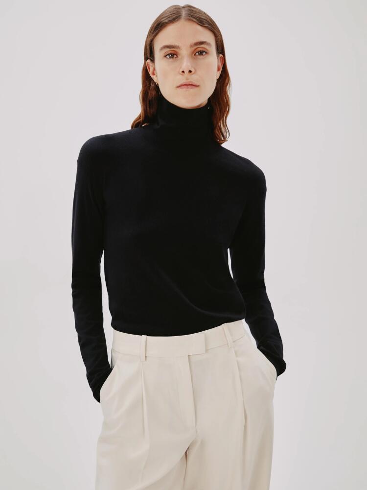 Another Tomorrow TURTLENECK SWEATER in Black Cover