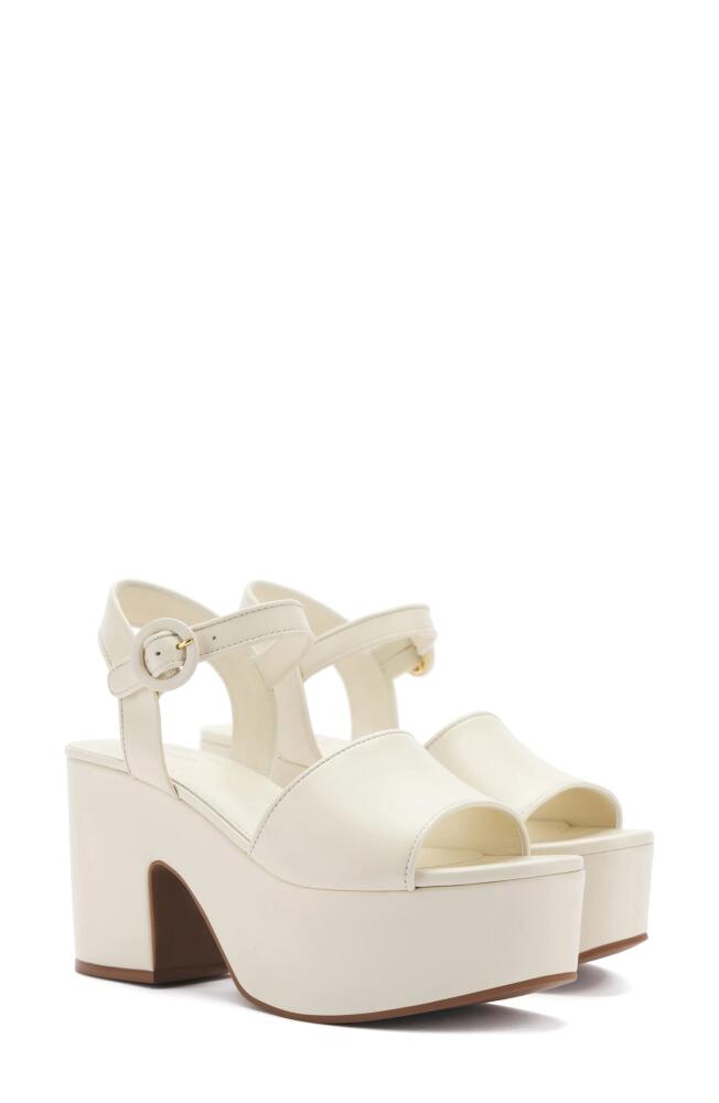 Larroudé Miso Ankle Strap Platform Sandal in Natural Cover