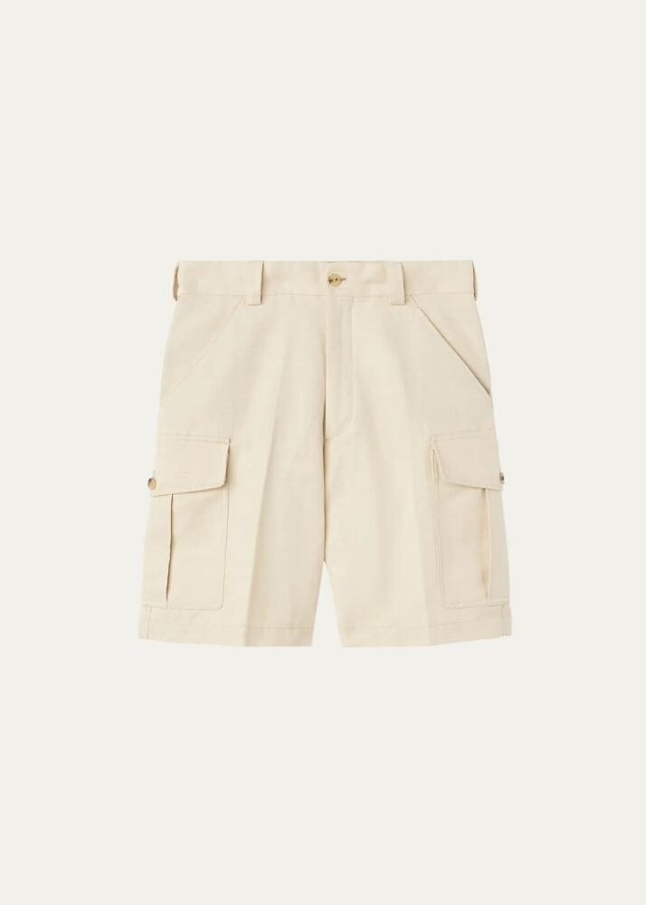 Loro Piana Men's Bizen Cotton-Linen Bermuda Cargo Shorts Cover