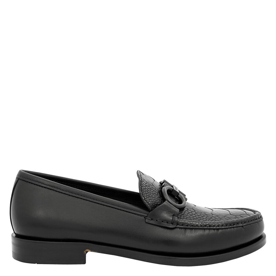 Salvatore Ferragamo Mens Gancini Ornament Moccasin In Black Cover