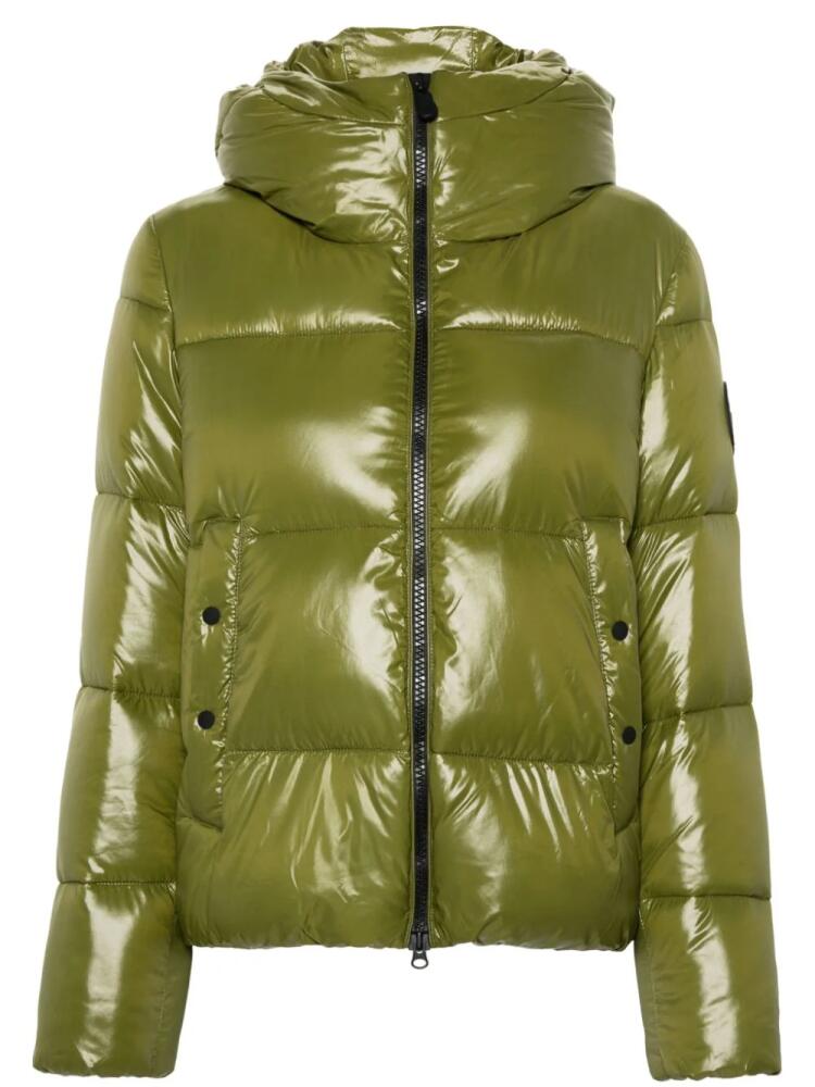 Save The Duck logo-patch puffer jacket - Green Cover