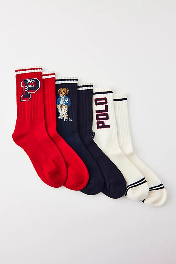 Polo Ralph Lauren Preppy Sport Crew Sock 3-Pack in Red Cover