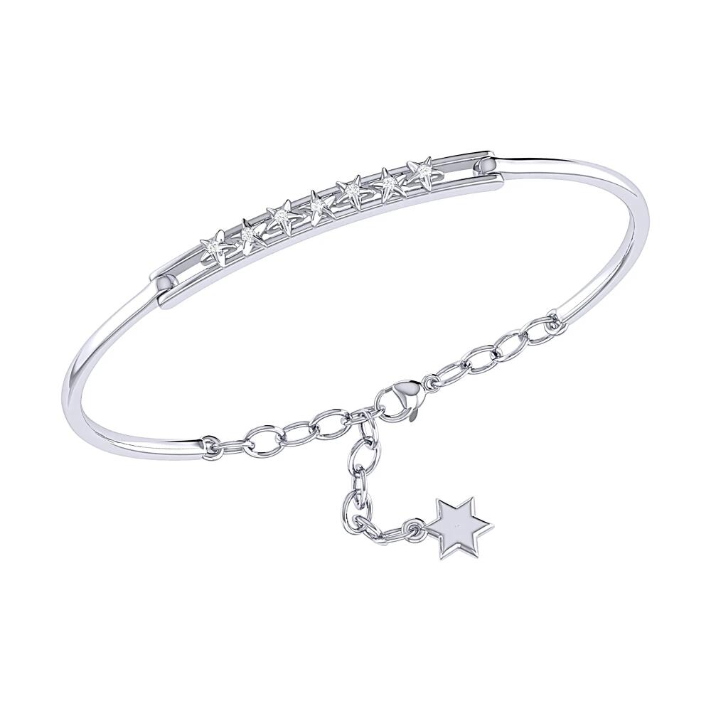 LuvMyJewelry Starry Lane Sterling Silver Diamond Bangle Cover