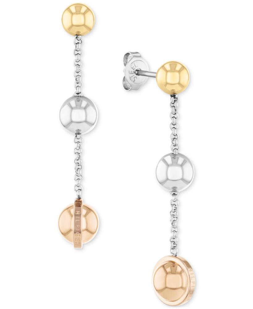 Tommy Hilfiger Two-Tone Stainless Steel Metallic Orb Linear Drop Earrings - Multi Cover