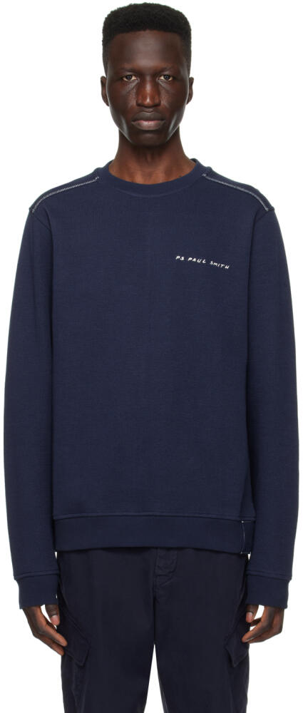 PS by Paul Smith Navy Embroidered Sweater Cover