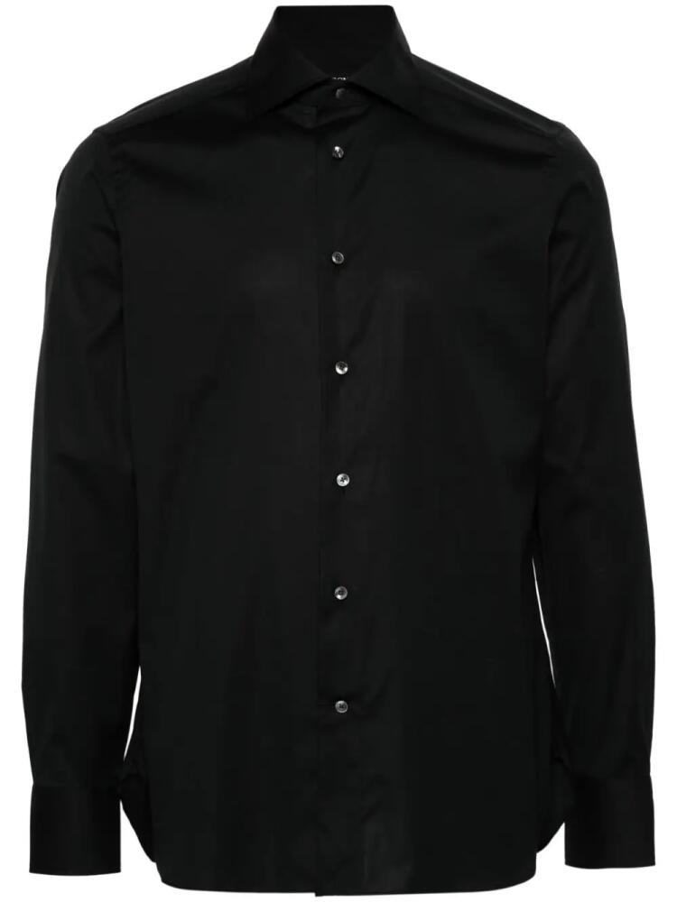 Zegna long-sleeve poplin shirt - Black Cover