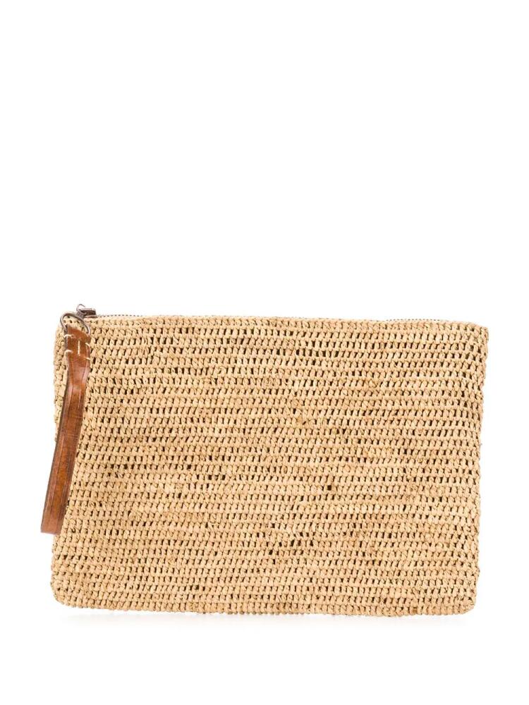 IBELIV zipped woven clutch bag - Neutrals Cover