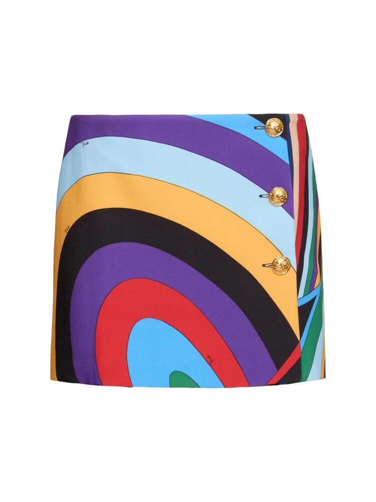 PUCCI Printed Cady Mini Wrap Skirt Cover