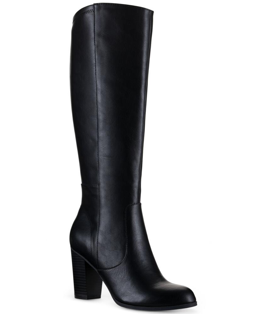 Style & Co Women's Addyy Knee High Wide Calf Dress Boots, Created for Macy's - Black Cover