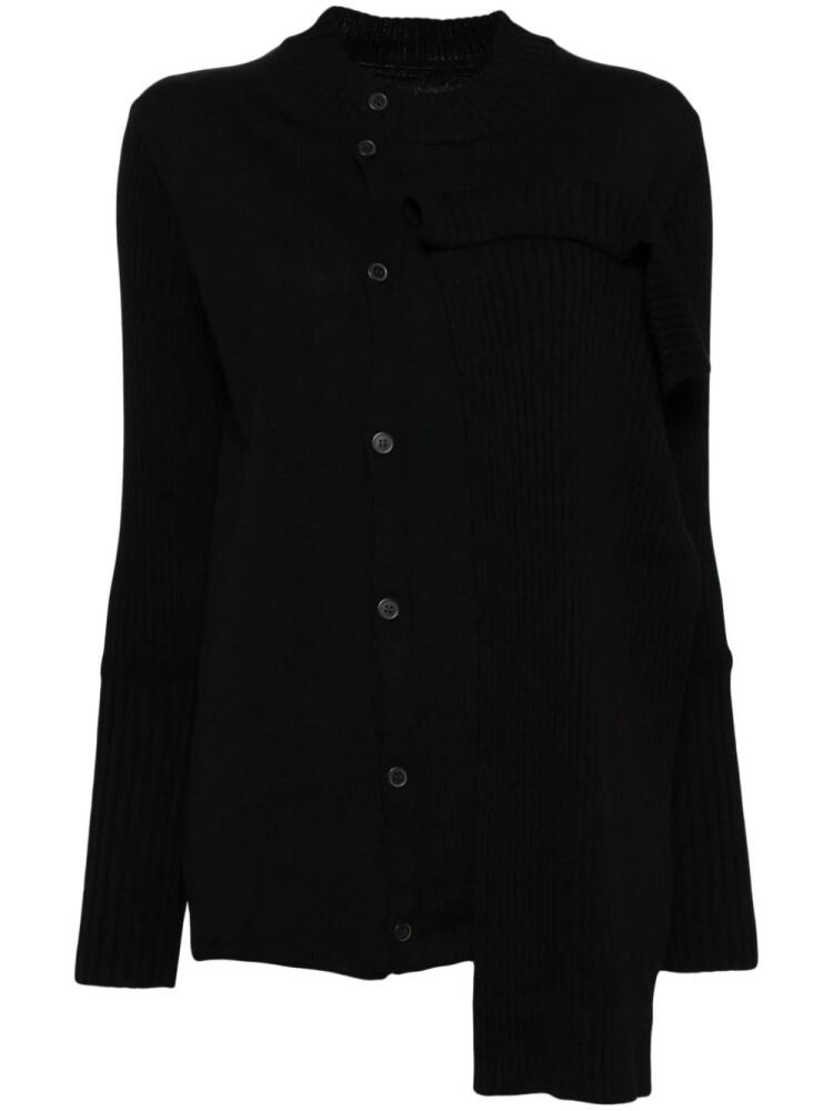 Yohji Yamamoto asymmetric cardigan - Black Cover