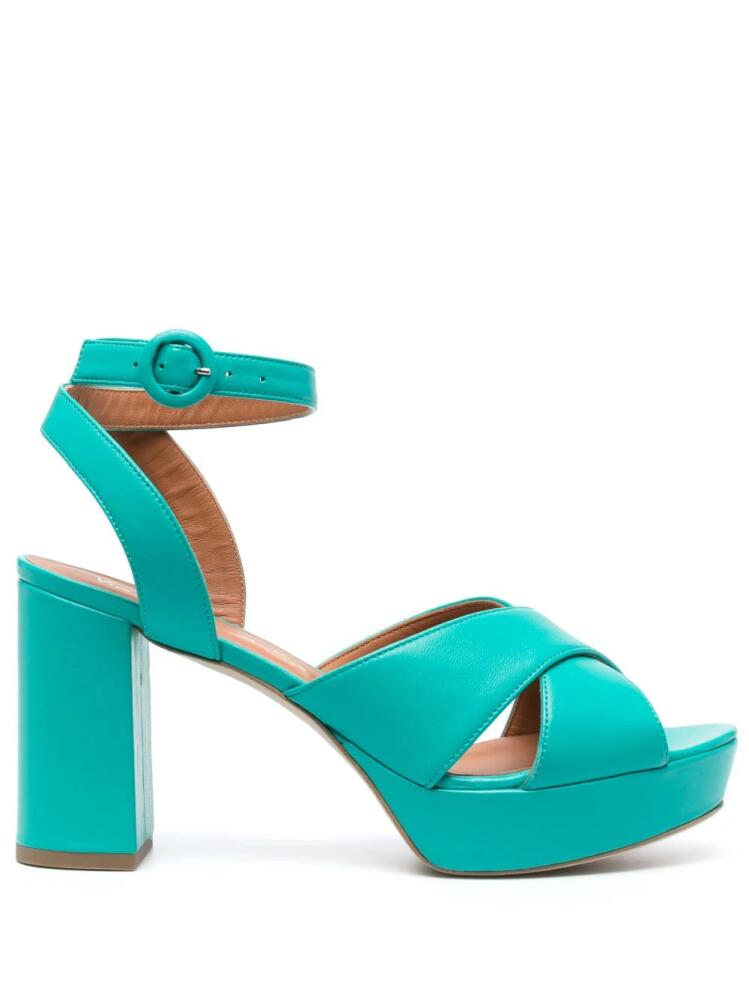 Via Roma 15 80mm strappy platform sandals - Green Cover