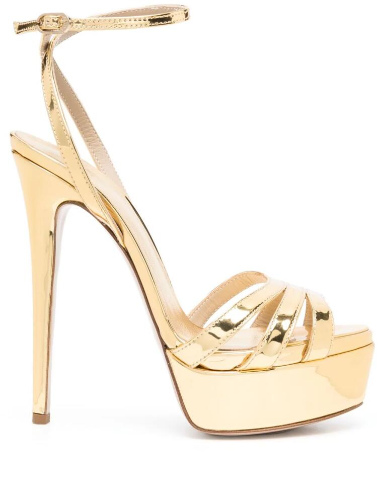 Le Silla Lola 140mm leather platform sandals - Gold Cover