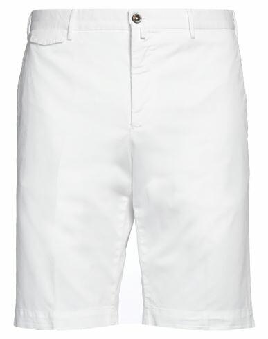 Pt Torino Man Shorts & Bermuda Shorts White Cotton, Elastane Cover