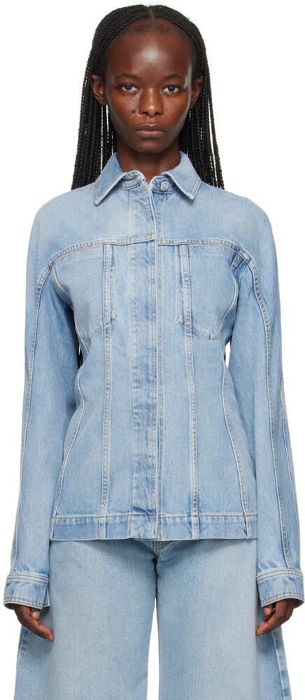 ALAÏA Blue Fitted Denim Jacket Cover