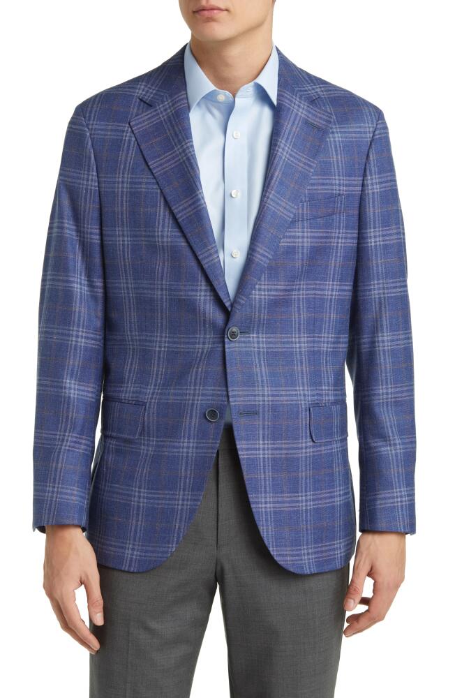 Peter Millar Tailored Fit Plaid Wool Blend Sport Coat in Blue Cover