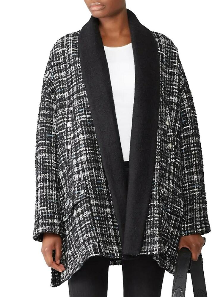 The Kooples Women's Holly Tweed Wool Blend Coat - Black Cover