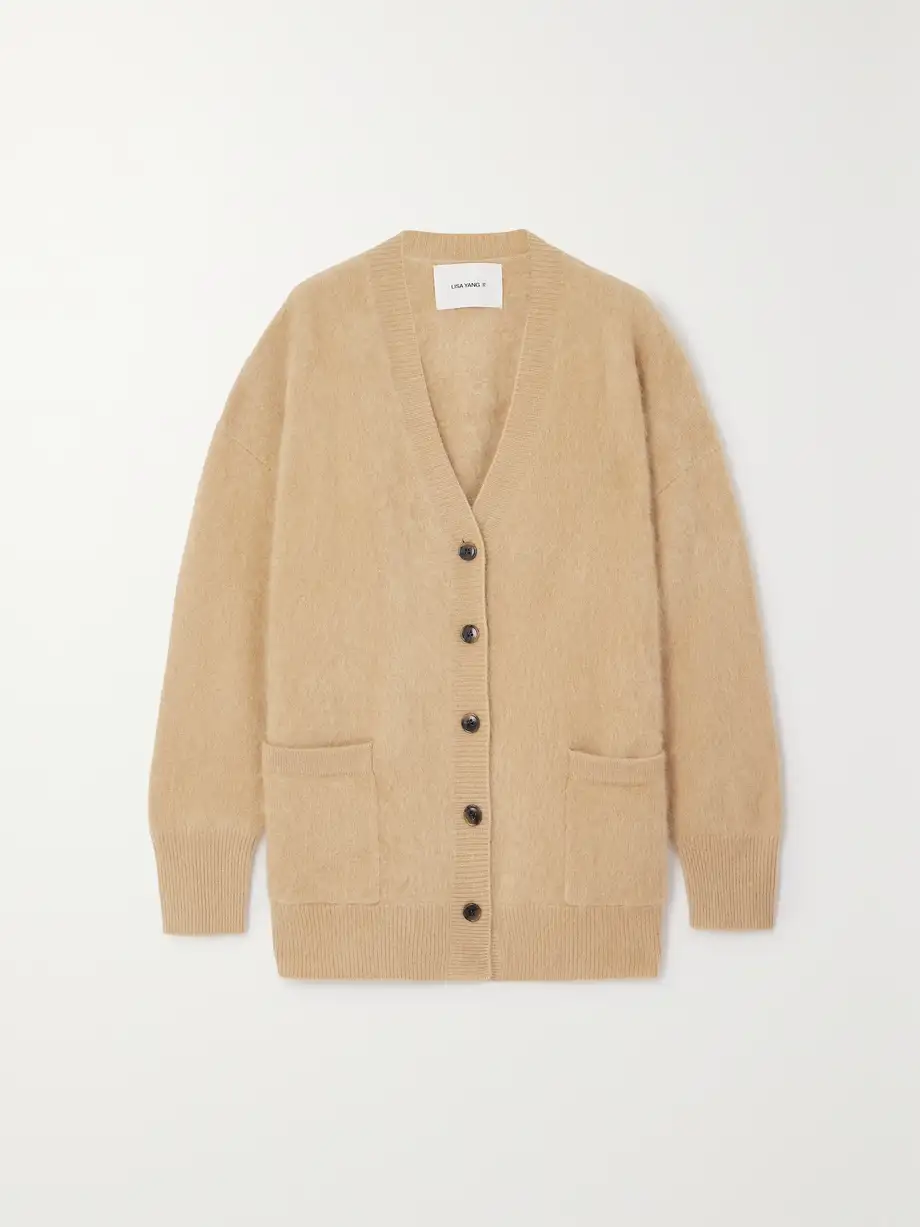 LISA YANG - Malena Brushed Cashmere Cardigan - Neutrals Cover