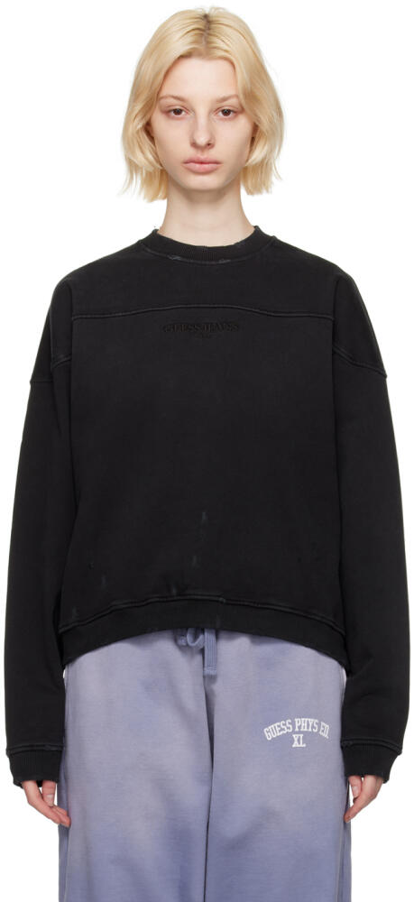 GUESS USA Black Crewneck Sweatshirt Cover