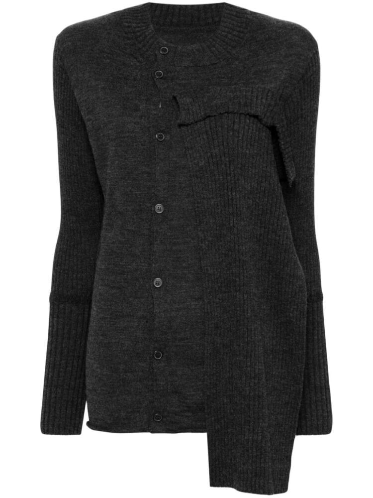 Yohji Yamamoto asymmetric button-up cardigan - Grey Cover