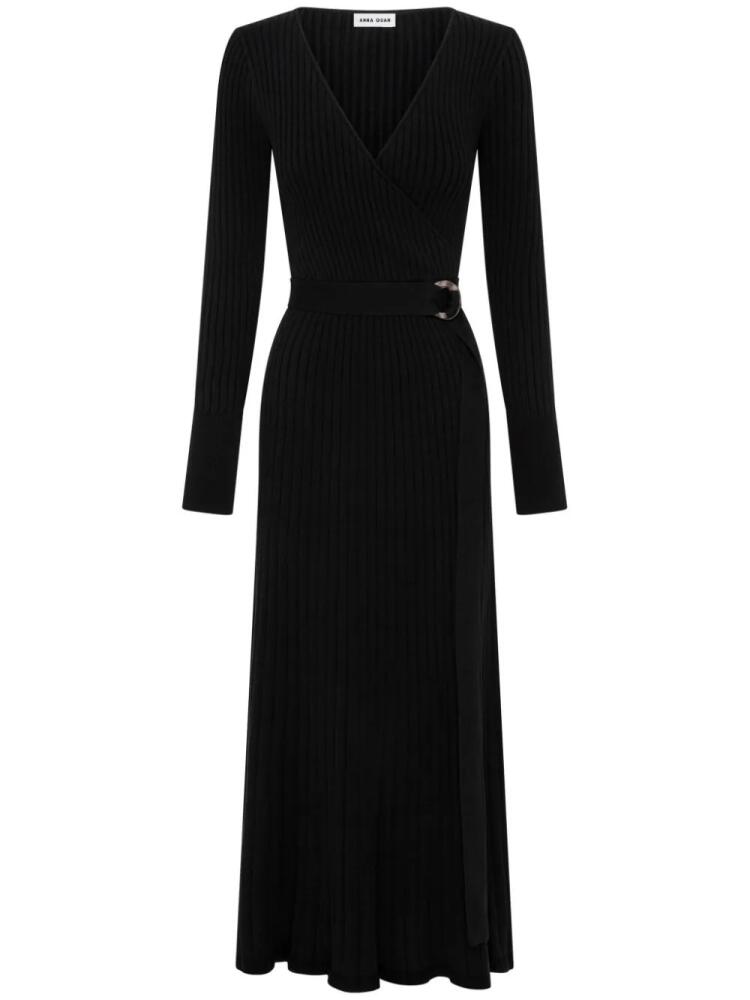 Anna Quan Peta V-neck wrap dress - Black Cover