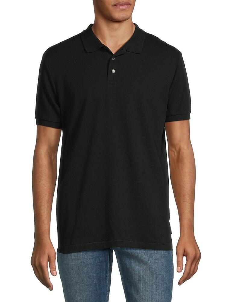 French Connection Men's Popcorn Knit Polo - Black Cover