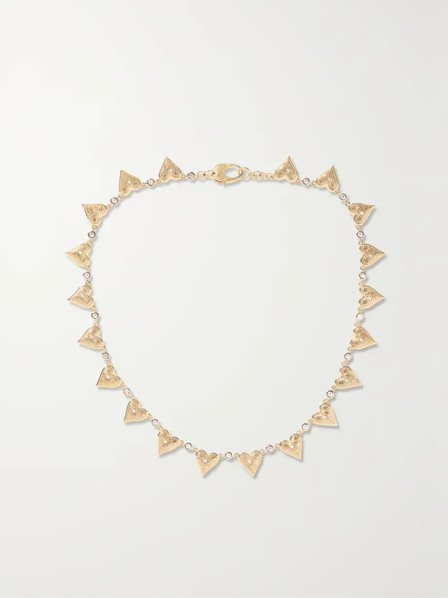 Marlo Laz - Southwestern Heart 14-karat Gold Diamond Choker - One size Cover