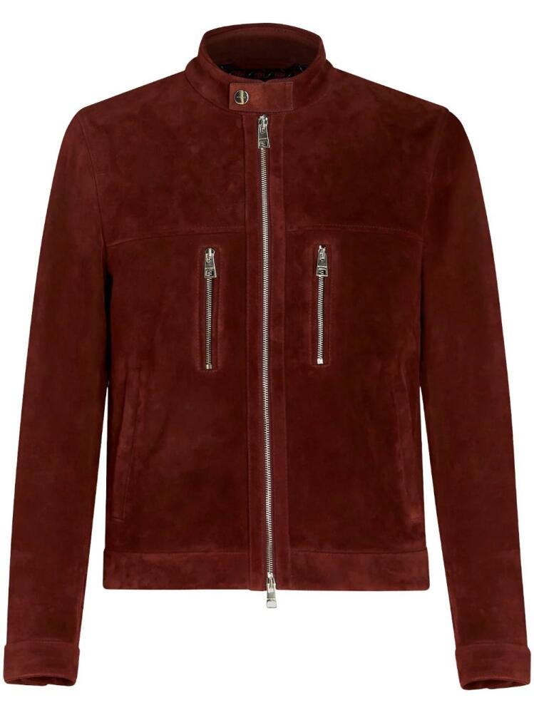 ETRO logo-embroidered suede coat Cover