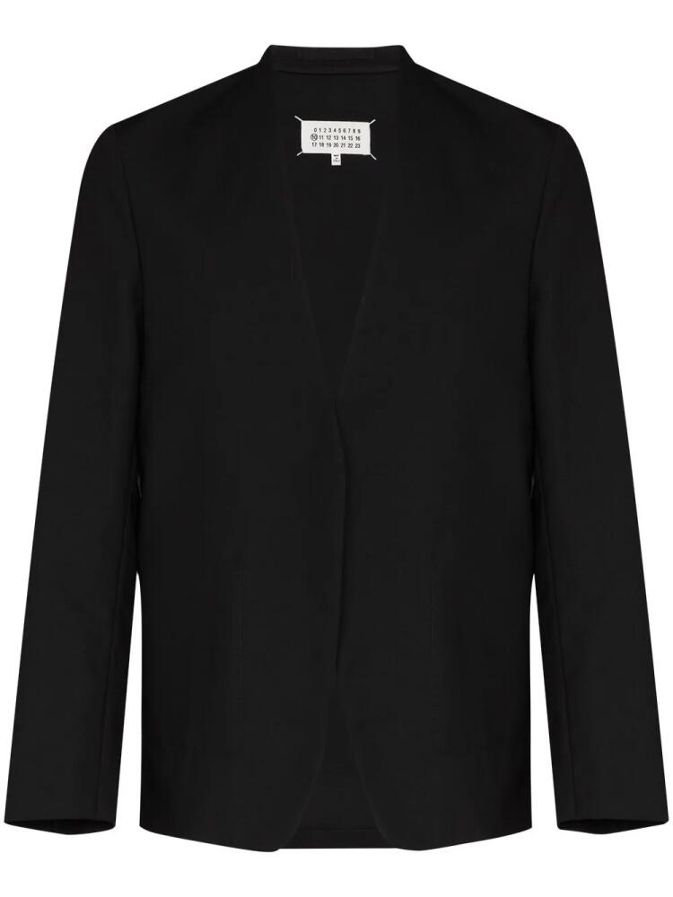 Maison Margiela collarless single-breasted blazer - Black Cover