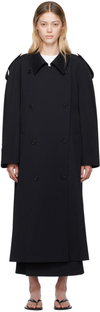 The Row Navy Denver Trench Coat Cover