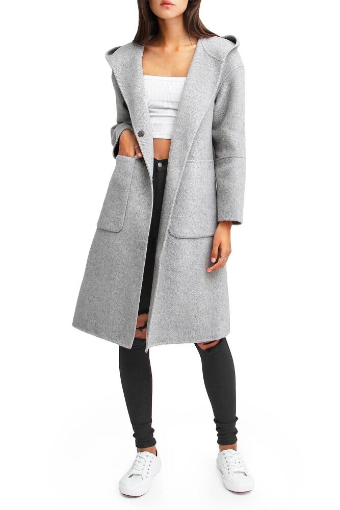 Belle & Bloom Walk This Way Wool Blend Oversized Coat in Grey Cover