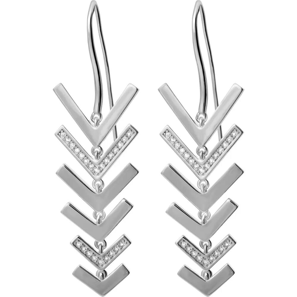 Lucy Quartermaine Art Deco Arrow Drop Earrings in Sterling Silver Cover